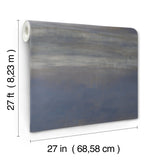 Serene Reflection Navy Wallpaper with Textured Abstract Horizontal Band - York CC1255