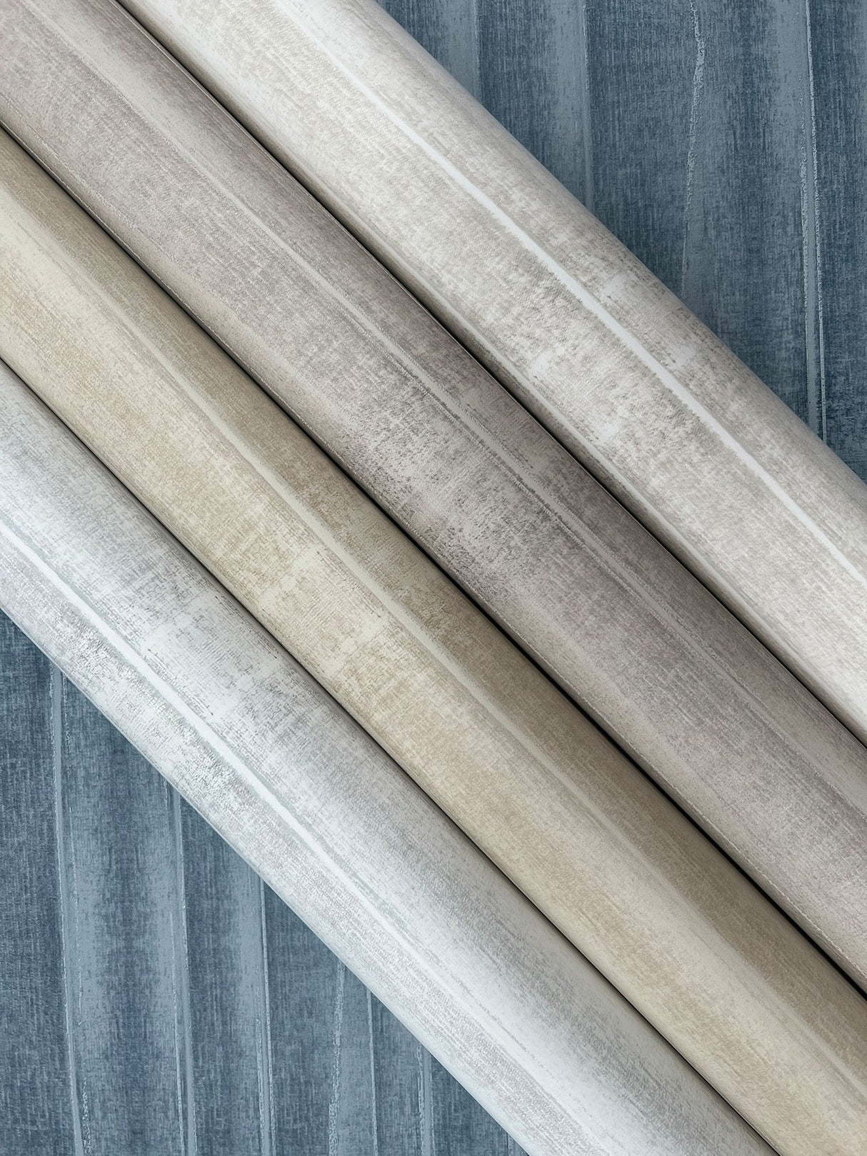 Grey Stone Fog Wallpaper with Horizontal Pleated Linen Effect - York CC1262