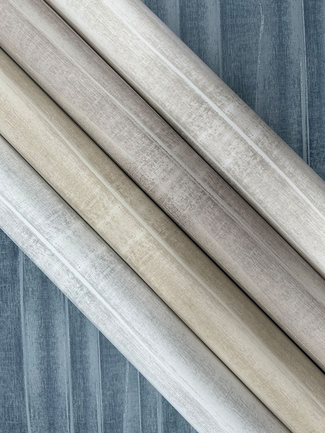 Grey Stone Fog Wallpaper with Horizontal Pleated Linen Effect - York CC1262
