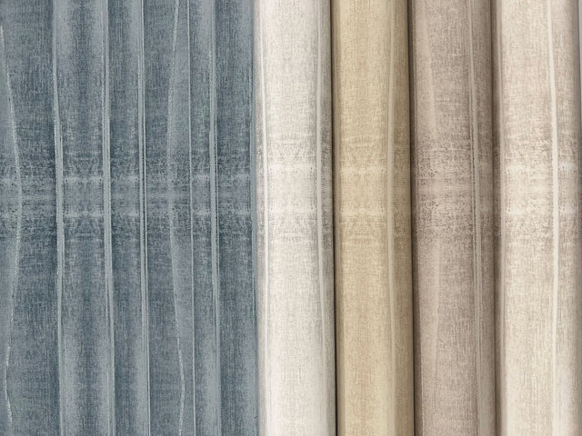 Grey Stone Fog Wallpaper with Horizontal Pleated Linen Effect - York CC1262