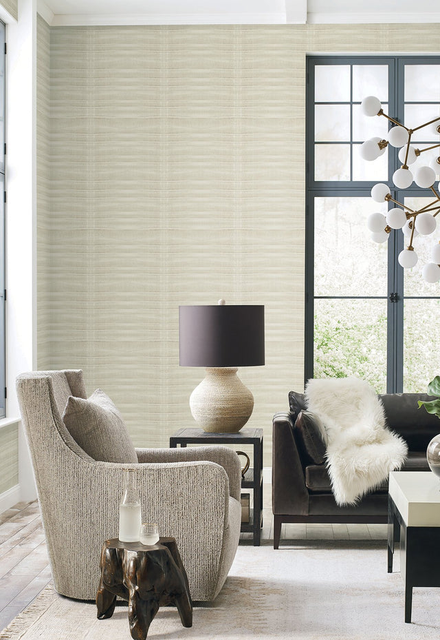 Grey Stone Desert Beige Stripe Effect Non Woven Wallpaper - York CC1263