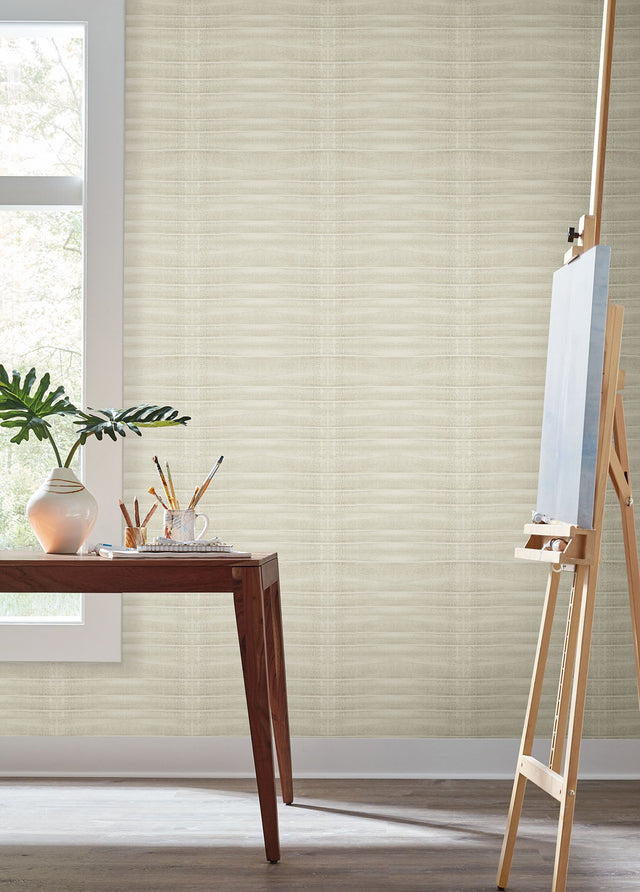 Grey Stone Desert Beige Stripe Effect Non Woven Wallpaper - York CC1263