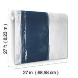 Ink Wash Navy Wallpaper with Painterly Stripe Geometric Motif - York CC1272