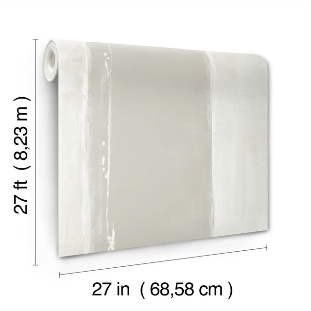 Ink Wash Grey Wallpaper with Abstract Brushstroke Stripe - York CC1273