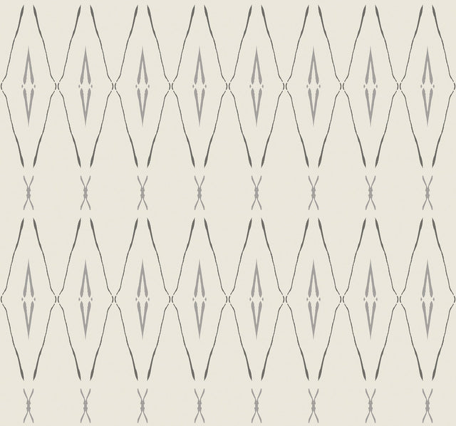 Artifact Silhouettes Savanna Wallpaper with Geometric Diamond Paper Weave Style - York CC1281
