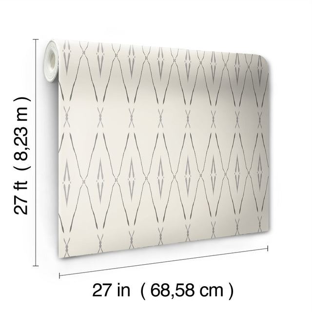 Artifact Silhouettes Savanna Wallpaper with Geometric Diamond Paper Weave Style - York CC1281