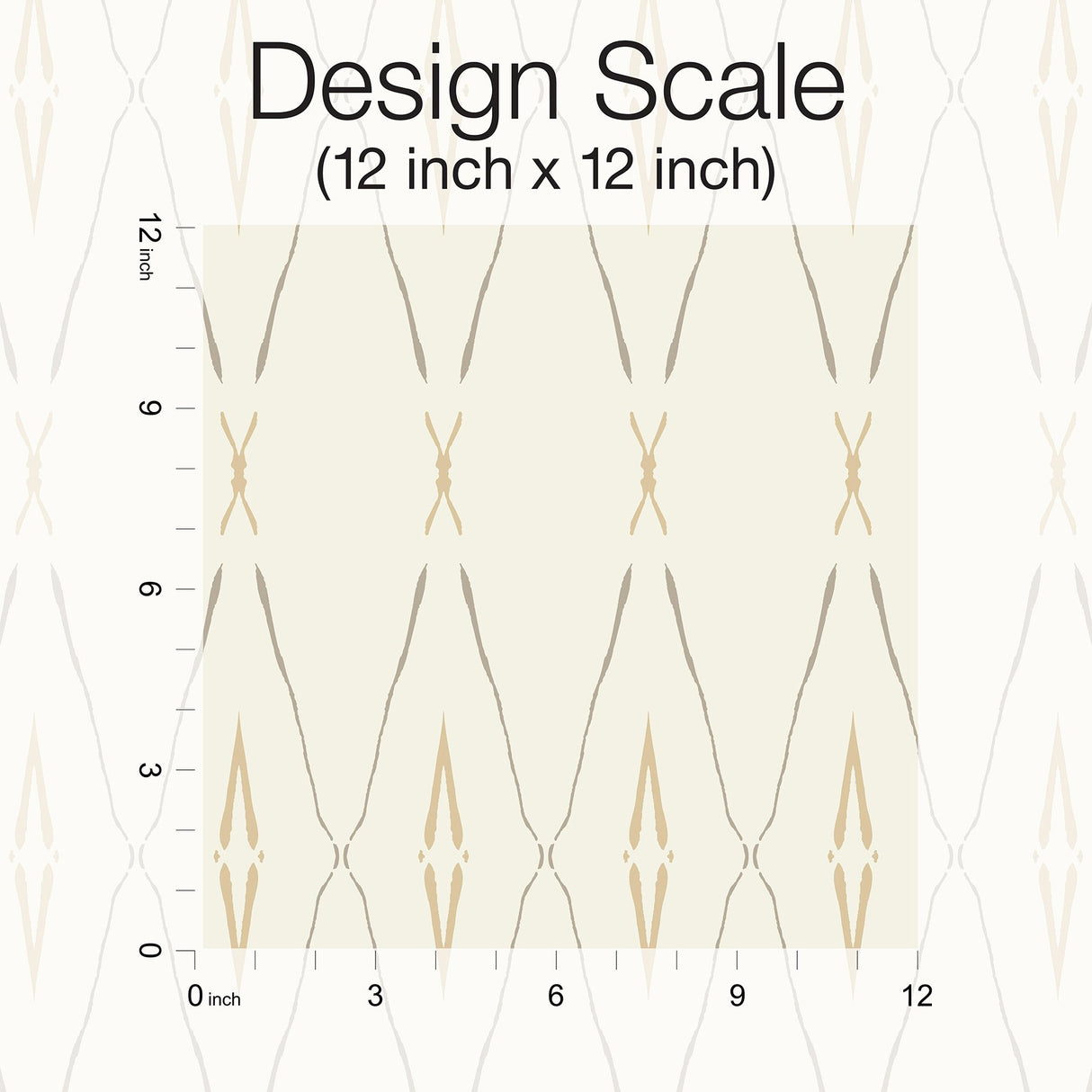 Artifact Silhouettes Desert Wallpaper with Geometric Diamond Trellis - York CC1282