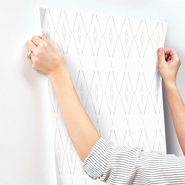Artifact Silhouettes Natural Geometric Paper Weave Grasscloth Wallpaper - York CC1283