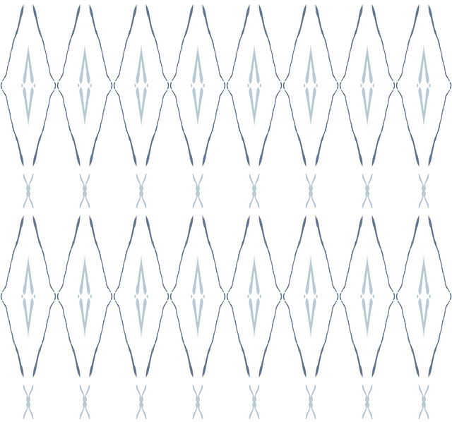 Artifact Silhouettes Indigo Wallpaper with Geometric Diamond Paper Weave Grasscloth - York CC1284