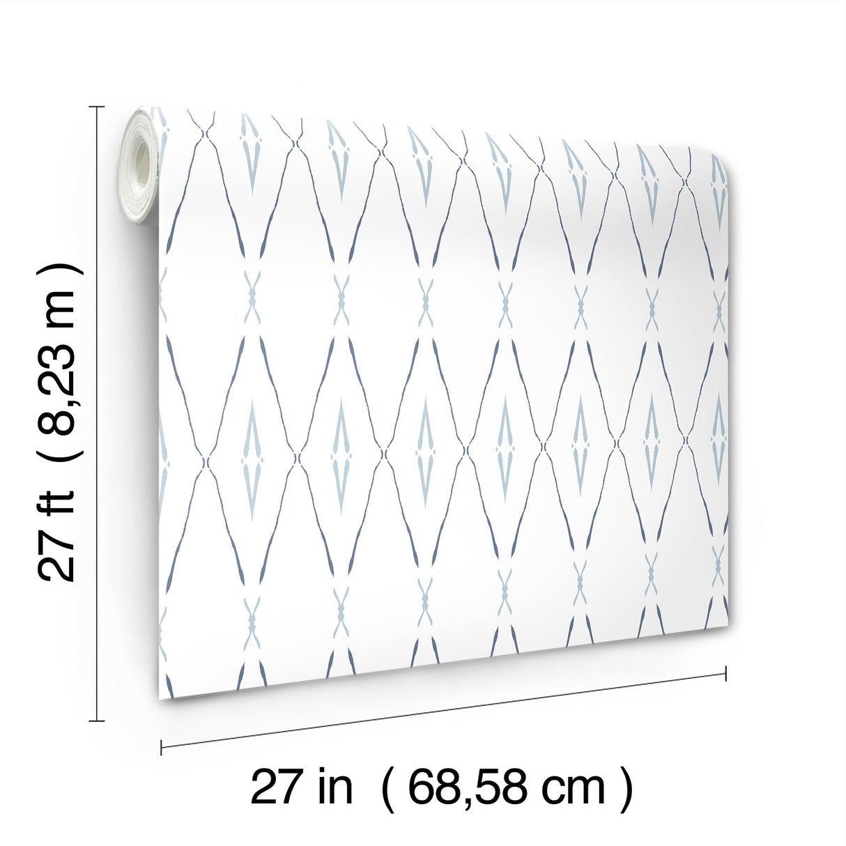 Artifact Silhouettes Indigo Wallpaper with Geometric Diamond Paper Weave Grasscloth - York CC1284