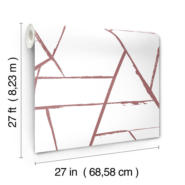 Intersect Spice Red Geometric Brushstroke Wallpaper - York CC1291