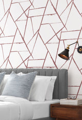 Intersect Spice Red Geometric Brushstroke Wallpaper - York CC1291