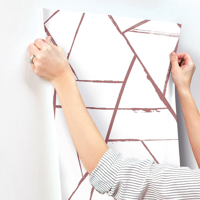 Intersect Spice Red Geometric Brushstroke Wallpaper - York CC1291
