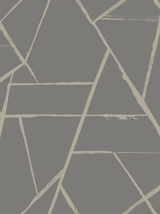 Intersect Grey Metallic Wallpaper with Geometric Metallic Abstract Pattern - York CC1292