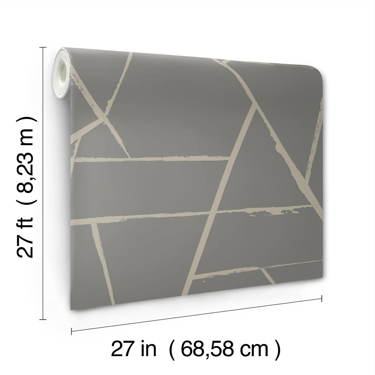 Intersect Grey Metallic Wallpaper with Geometric Metallic Abstract Pattern - York CC1292