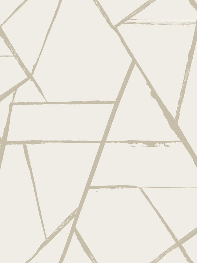 Intersect Beige Metallic Geometric Non Woven Wallpaper - York CC1293