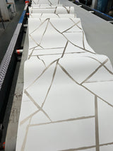Intersect Beige Metallic Geometric Non Woven Wallpaper - York CC1293
