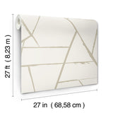 Intersect Beige Metallic Geometric Non Woven Wallpaper - York CC1293