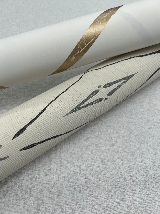 Intersect Gold Metallic Wallpaper with Geometric Metallic Brushstroke Pattern - York CC1294