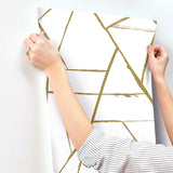Intersect Gold Metallic Wallpaper with Geometric Metallic Brushstroke Pattern - York CC1294