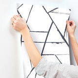 Intersect Black Abstract Geometric Non Woven Wallpaper - York CC1295