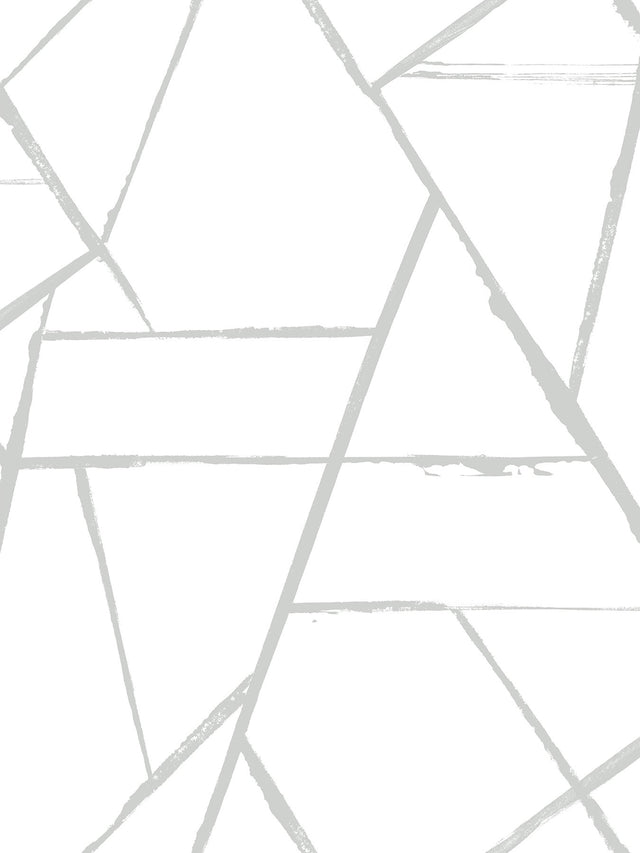 Intersect Silver Metallic Geometric Wallpaper with Metallic Finish - York CC1296