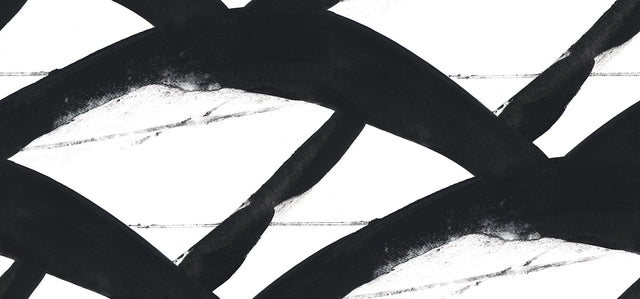 Entanglement Black Wallpaper with Geometric Brushstroke Pattern - York CC1301
