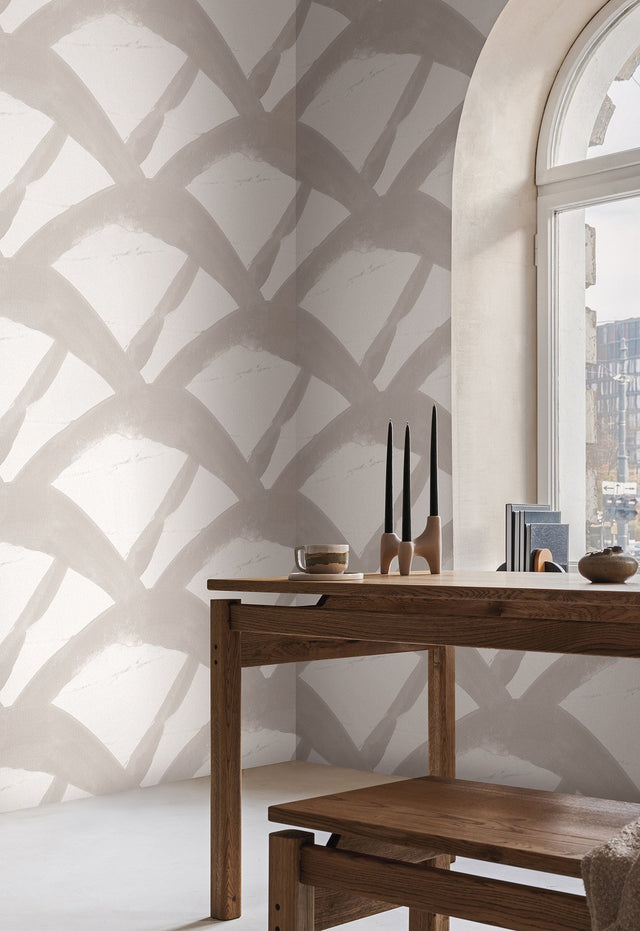Entanglement Linen Wallpaper with Geometric Brushstroke Motif - York CC1302
