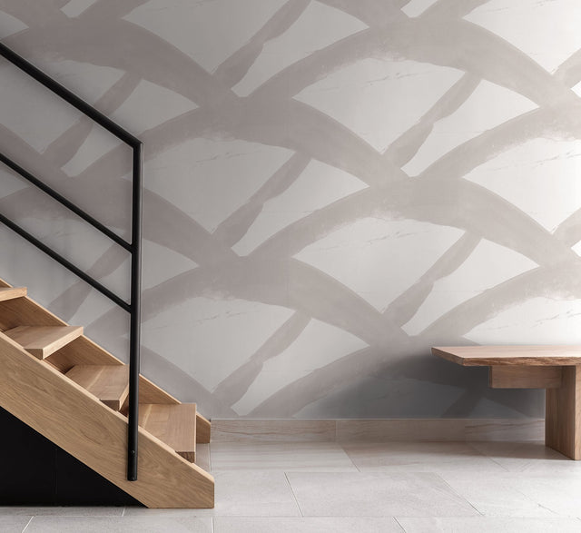 Entanglement Linen Wallpaper with Geometric Brushstroke Motif - York CC1302