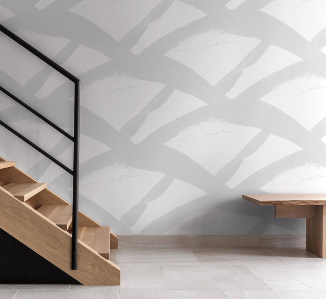 Entanglement Fog Geometric Fabric Backed Vinyl Wallpaper - York CC1303