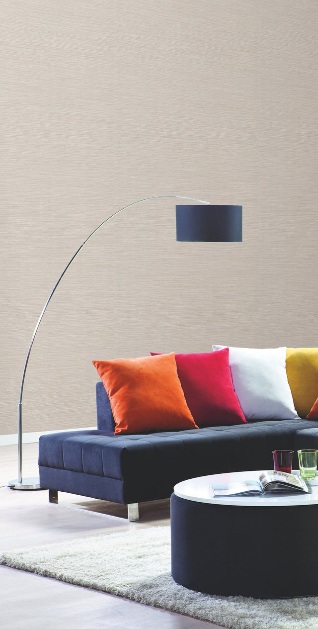 Ramie Weave Light Grey Wallpaper with Textured Solid Weave - York CD1032N