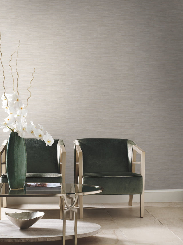 Ramie Weave Light Grey Wallpaper with Textured Solid Weave - York CD1032N