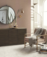 Ramie Weave Brown Wallpaper with Faux Grasscloth Horizontal Texture - York CD1037N