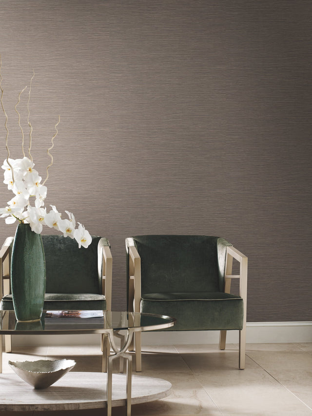 Ramie Weave Dark Grey Wallpaper with Textured Grasscloth Look - York CD1038N