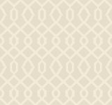 York Luscious wallpaper in pearl cream and silver metallic geometric lattice