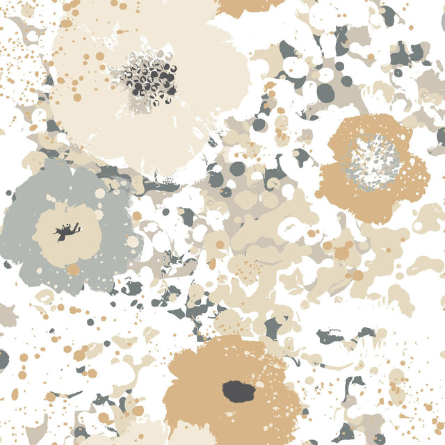 Spontaneity Metallic Floral Non Woven Wallpaper in Metallic - York CE4011