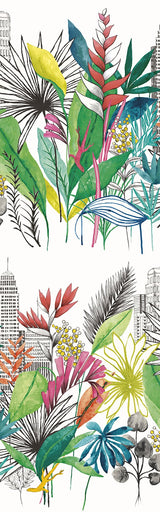 Sierra Multicolor Urban Tropic Wallpaper with Botanical Tropical Pattern - ohpopsi CEP50107W