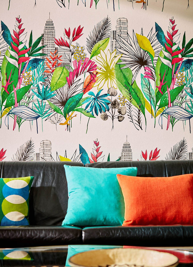Sierra Multicolor Urban Tropic Wallpaper with Botanical Tropical Pattern - ohpopsi CEP50107W