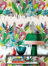 Sierra Multicolor Urban Tropic Wallpaper with Botanical Tropical Pattern - ohpopsi CEP50107W