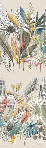 Sierra Neutral Urban Tropic Wallpaper with Botanical Tropical Motif - ohpopsi CEP50109W
