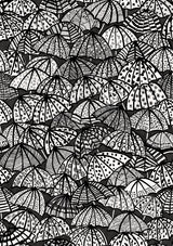 Dara Black Jolly Brollies Wallpaper with Graphic Umbrella Motif - ohpopsi CEP50113W