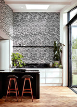 Dara Black Jolly Brollies Wallpaper with Graphic Umbrella Motif - ohpopsi CEP50113W