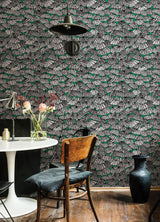 Dara Green Jolly Brollies Wallpaper with Geometric Umbrella Motif - ohpopsi CEP50114W