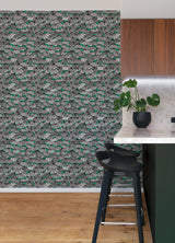 Dara Green Jolly Brollies Wallpaper with Geometric Umbrella Motif - ohpopsi CEP50114W