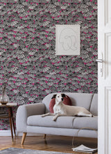 Dara Raspberry Jolly Brollies Wallpaper with Bohemian Geometric Graphics - ohpopsi CEP50115W