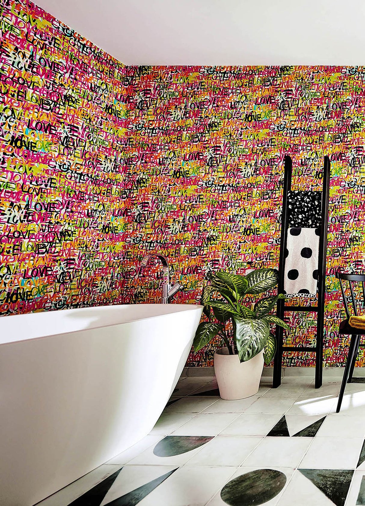 Indio Chartreuse Love Scribble Wallpaper with Graphic Graffiti Multicolor Novelty - CEP50119W