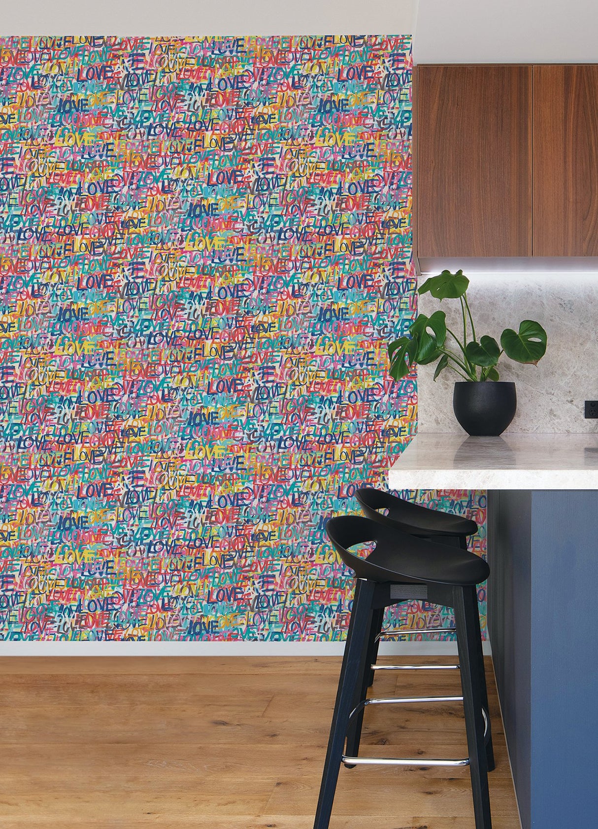 Indio Multicolor Love Scribble Wallpaper with Eclectic Novelty Graphics - ohpopsi CEP50120W