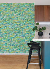 Indio Teal Love Scribble Wallpaper with Graffiti Graphics in Eclectic Style - CEP50123W