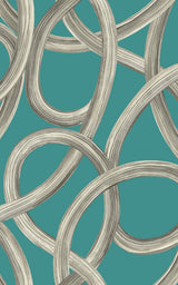 Calix Turquoise Twisted Geo Wallpaper with Abstract Feature Wall Style - CEP50124W