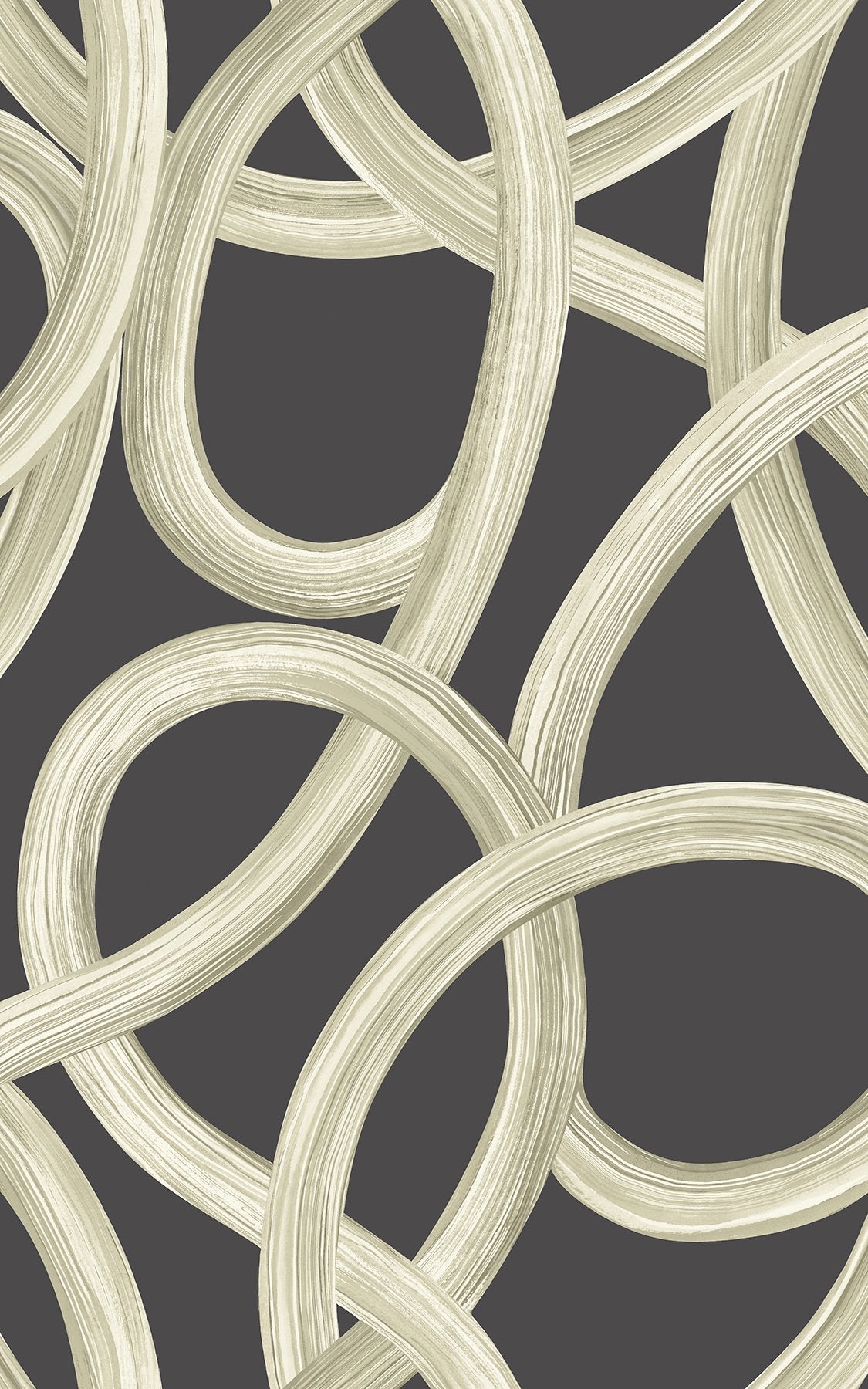 Calix Black Twisted Geo Wallpaper with Abstract Feature Wall Brushstroke Pattern - ohpopsi CEP50126W